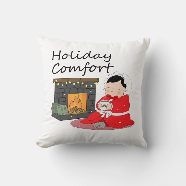 Coussin Holiday Comfort - Christmas themed Throw Pillow (Recto)