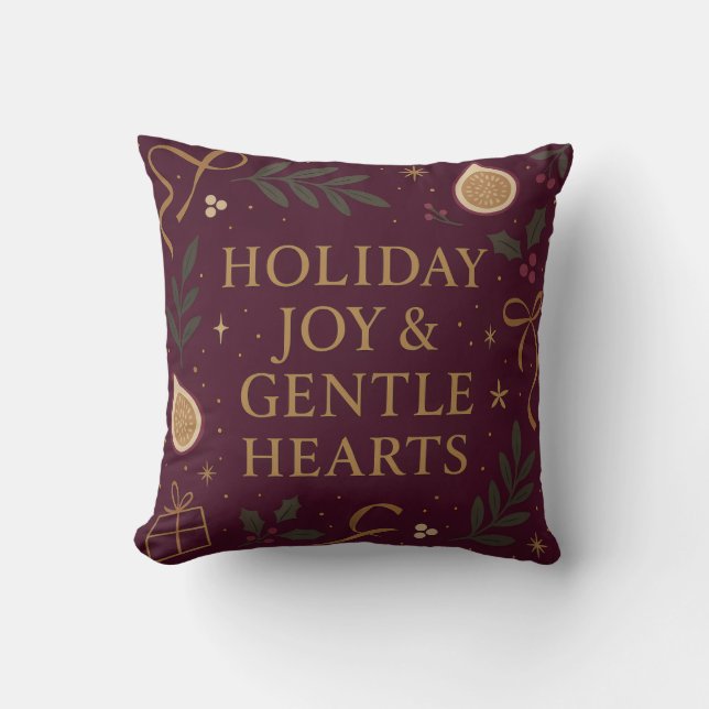 Coussin Holiday Joy Throw Pillow (Recto)