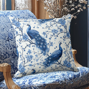 Coussin Hollandais Delft Vintage Floral Peacock