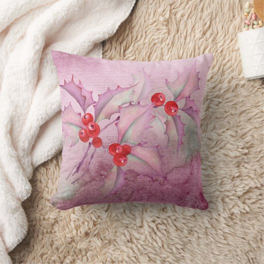 Coussin Holly Berries on Purple (Couverture)