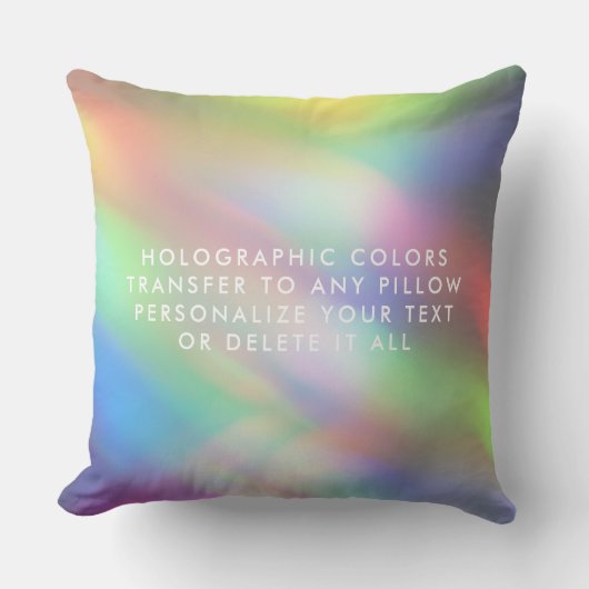 Coussin Hologramme moderne Pastel Arc-en-ciel Sirène Unico (Recto)