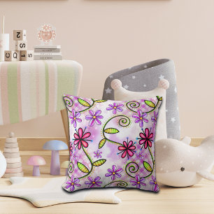 Coussin Holographique Arc-en-ciel - Collage floral