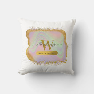Coussin Holographique Parties scintillant or cheveux et ma