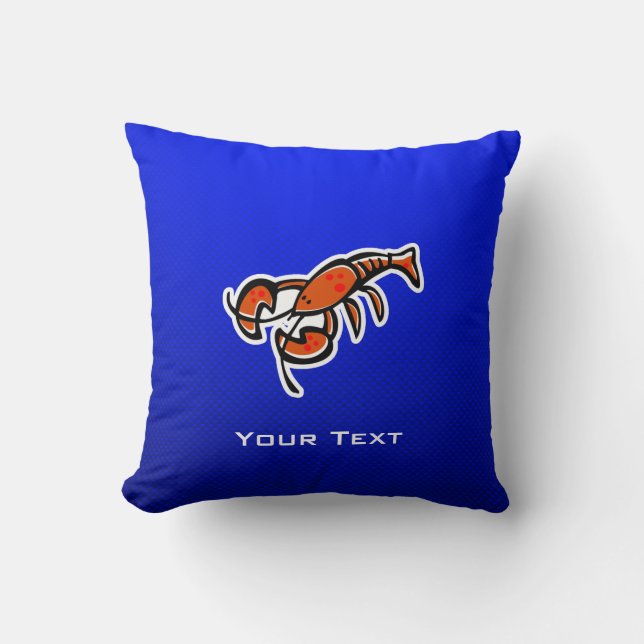 Coussin Homard ; Bleu (Recto)