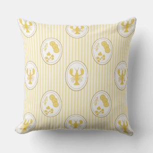 Coussin Homard côtier méditerranéen et limoncello rayé