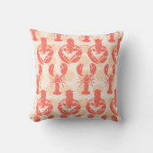 Coussin Homards et coquillages rose corail Motif nautique (Recto)