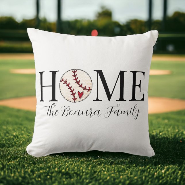 Coussin Home Baseball Nom de famille (Créateur téléchargé)