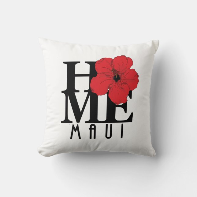 Coussin HOME Maui Red Hibiscus (Recto)