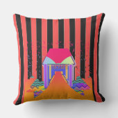 Coussin Home Red Black Stripes (Verso)