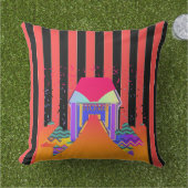 Coussin Home Red Black Stripes (Herbe)