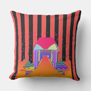 Coussin Home Red Black Stripes