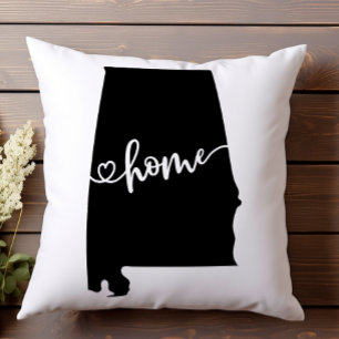 Coussin Home State Outline Heart Alabama
