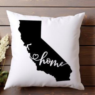 Coussin Home State Outline Heart California