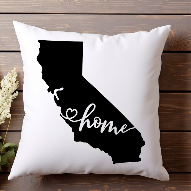 Coussin Home State Outline Heart California (Créateur téléchargé)