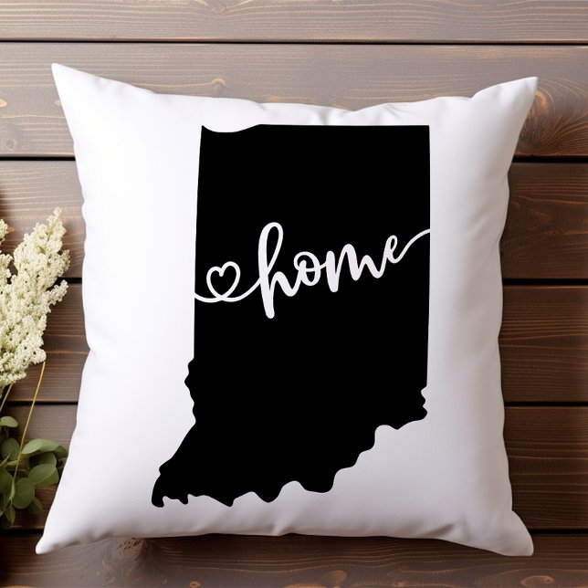 Coussin Home State Outline Heart Indiana (Créateur téléchargé)