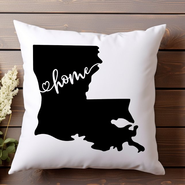 Coussin Home State Outline Heart Louisiana (Créateur téléchargé)