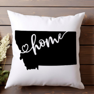 Coussin Home State Outline Heart Montana