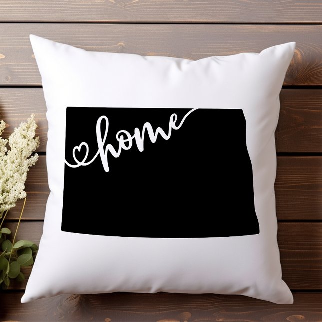 Coussin Home State Outline Heart North Dakota (Créateur téléchargé)