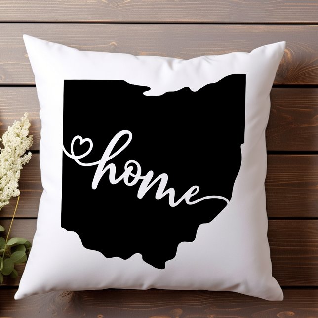 Coussin Home State Outline Heart Ohio (Créateur téléchargé)