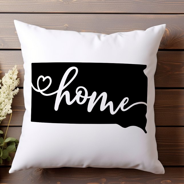 Coussin Home State Outline Heart South Dakota (Créateur téléchargé)