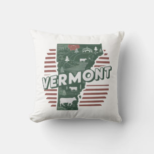 Coussin Home State Retro Color Vermont
