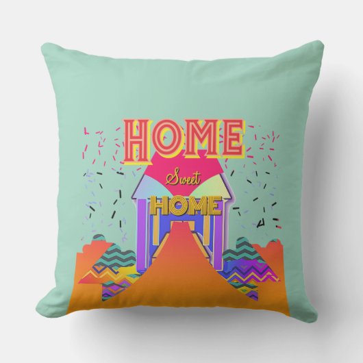 Coussin Home Sweet Home Aqua (Recto)