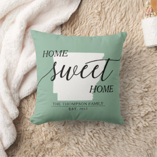 Coussin Home Sweet Home Arizona State Nom de famille