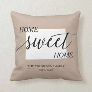 Coussin Home Sweet Home CO State Nom de famille Jeu d'orei