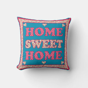 Coussin Home Sweet Home Coussin, rouge et bleu Mix'n'Match