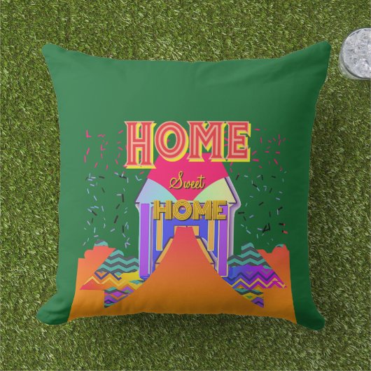 Coussin Home Sweet Home Dk Green (Herbe)