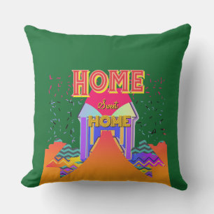 Coussin Home Sweet Home Dk Green