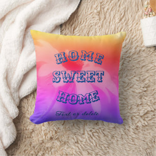 Coussin Home Sweet Home Fleur marguerite personnalisée