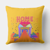 Coussin Home Sweet Home Jaune (Verso)