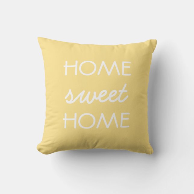 Coussin Home Sweet Home| Jaune clair (Recto)