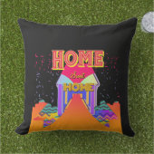 Coussin Home Sweet Home Noir (Herbe)