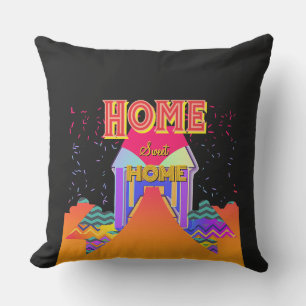 Coussin Home Sweet Home Noir