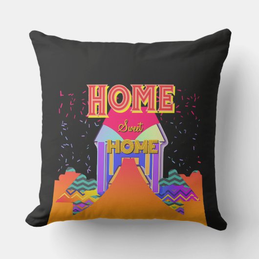 Coussin Home Sweet Home Noir (Recto)