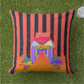 Coussin Home Sweet Home Rouge noir rayures (Herbe)
