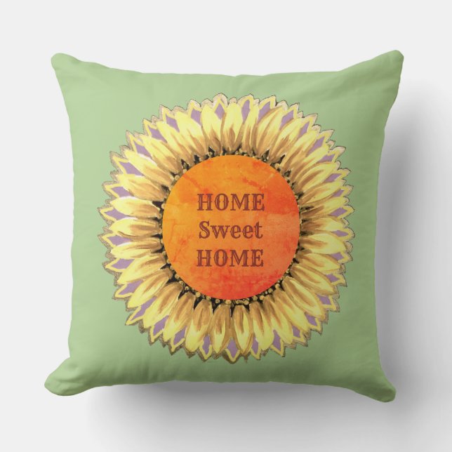 Coussin Home Sweet Home Tournesol (Recto)