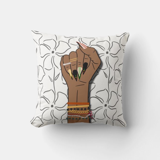 Coussin Hommage au Mois de l'Histoire des Noirs : Main de  (Recto)