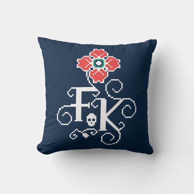 Coussin Hommage floral de Frida Kahlo | (Recto)