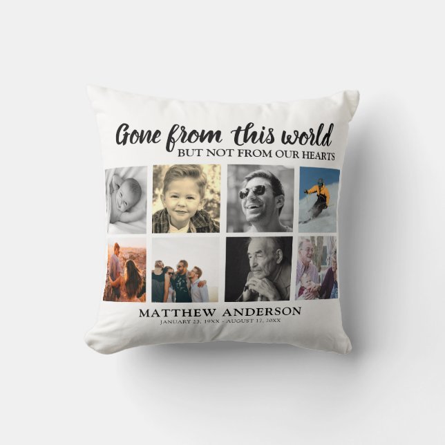 Coussin Hommage Photo Collage Souvenir commémoratif (Recto)