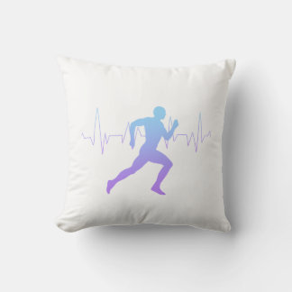 Coussin Homme Coureurs Silhouette Gradient Heartbeat