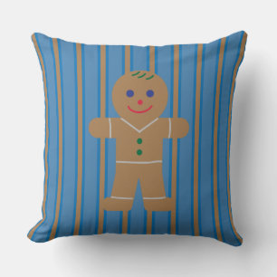 Coussin Homme de pain d'épices amusant et fantaisiste