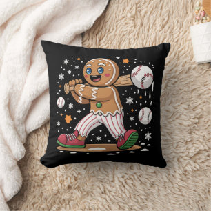 Coussin Homme en pain d'épices de Noël Joueur de baseball