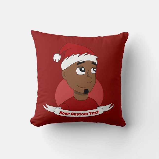 Coussin Homme souriant Caricature de Noël Jeu d'oreiller (Recto)