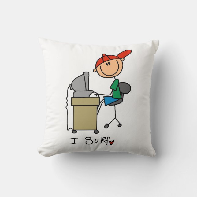 Coussin Homme Stick Figure Navigateur Web (Recto)