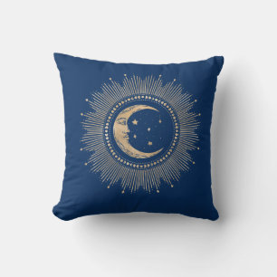 Coussin Homme Vintage sur les Étoiles de Lune Mandala