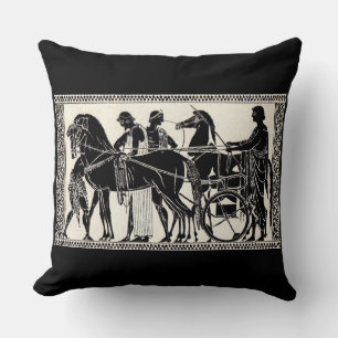 Coussin hommes et chevaux de la Rome antique