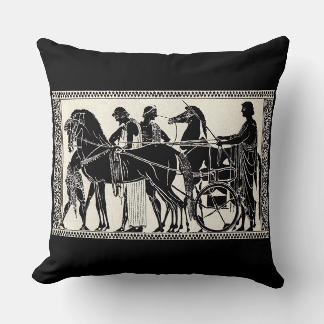Coussin hommes et chevaux de la Rome antique (Recto)
